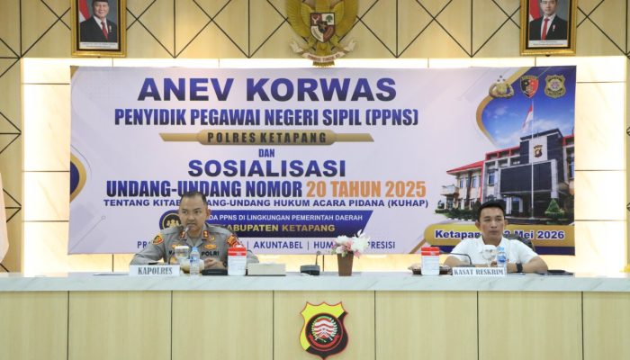 Tingkatkan Literasi Penyidikan, Polres Ketapang Gelar Anev Korwas PPNS Serta Sosialisasi Undang Undang Nomor 20 Tahun 2025