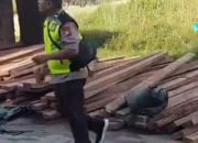Alih-alih Ditindak, Truk Kayu Ulin Ilegal yang Terguling Dibiarkan Oleh Polsek Sandai Tanpa Penegakan Hukum
