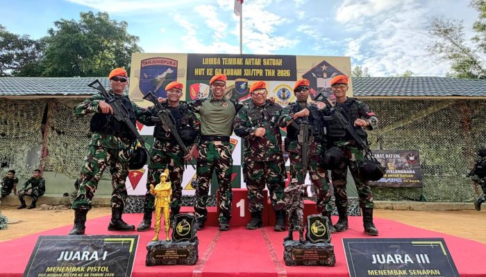 Sabet Juara Menembak di HUT Kodam XII/Tanjungpura, Batalyon Parako 466 Pasgat Ukir Prestasi Gemilang