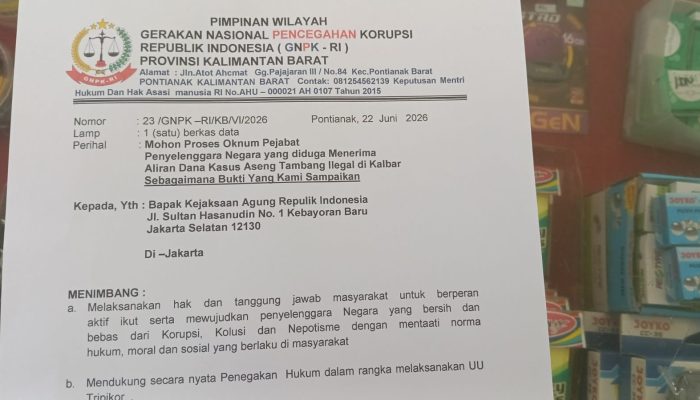 PW GNPK RI Surati Jaksa Agung Terkait Dugaan Keterlibatan Oknum pejabat penyelenggara Negara dalam Kasus Tambang Aseng