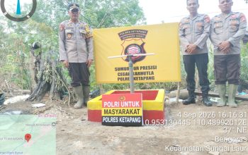 Kapolsek sungai Laur pimpin lansung pembuatan sumur bor di desa riam Bunut tangkal karhutla secara dini